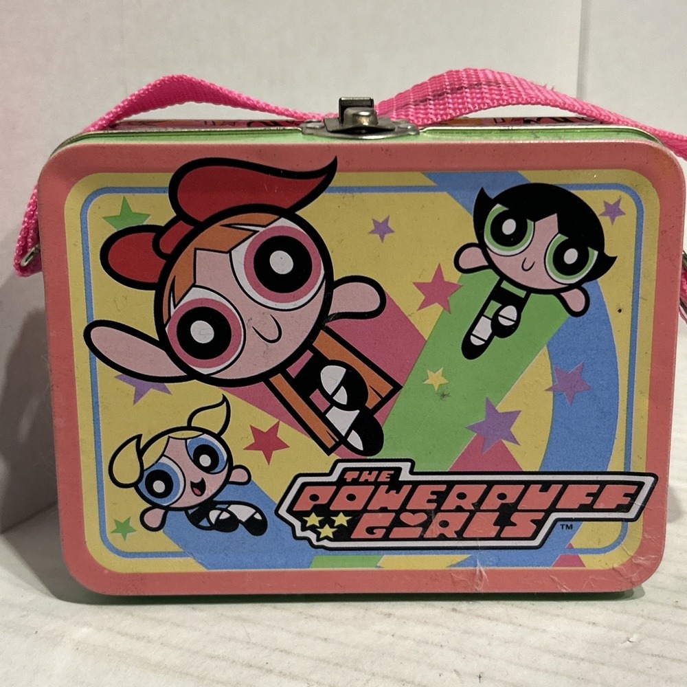 Powerpuff Girls Mini Tin with Handle 2000‎ RIX 4 x 5.5 Inches Cartoon Network C3